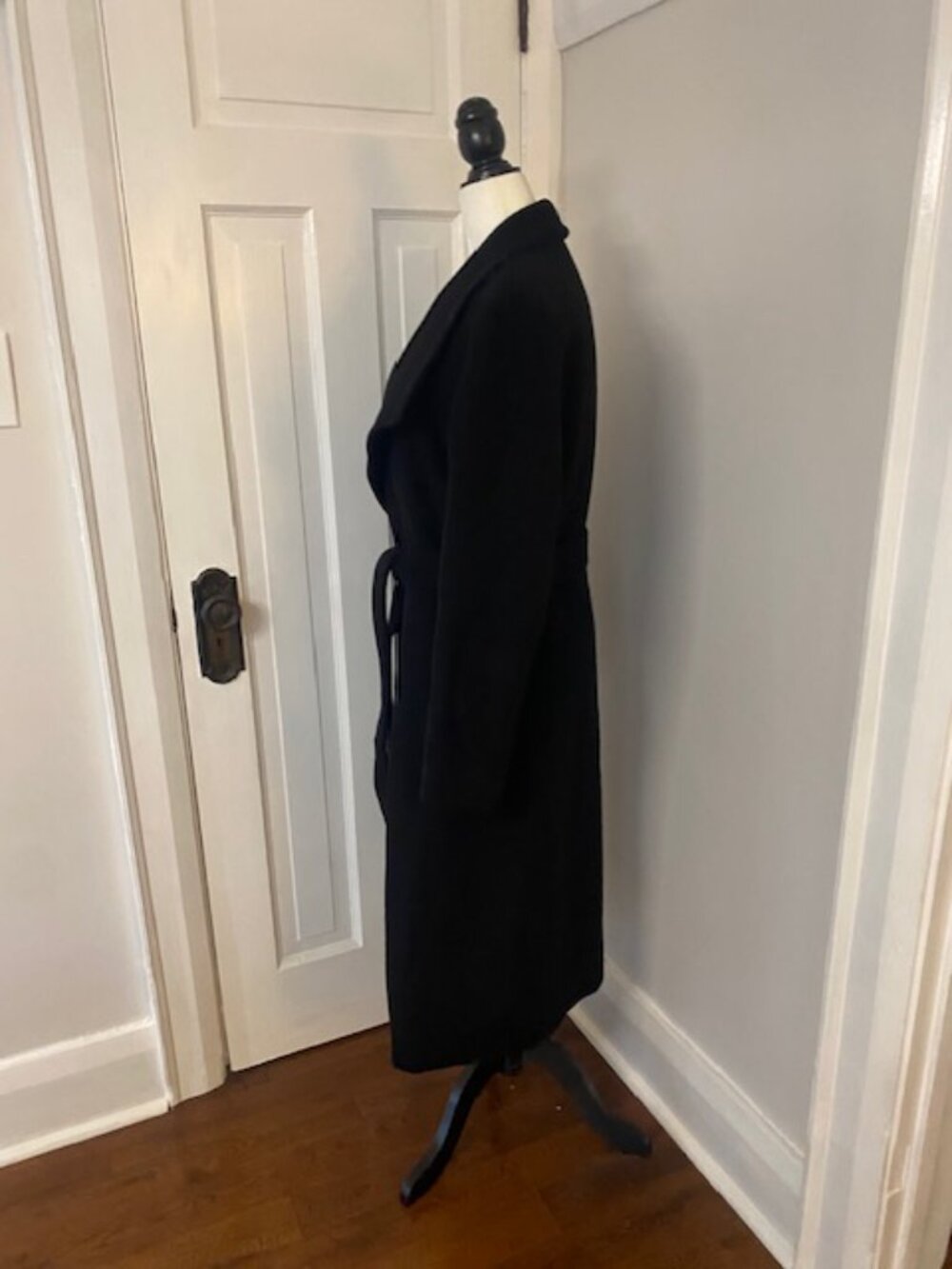 Babaton Montage Coat Black Small Camel Hair & Virgin Wool Wrap Belted - Picture 3 of 16